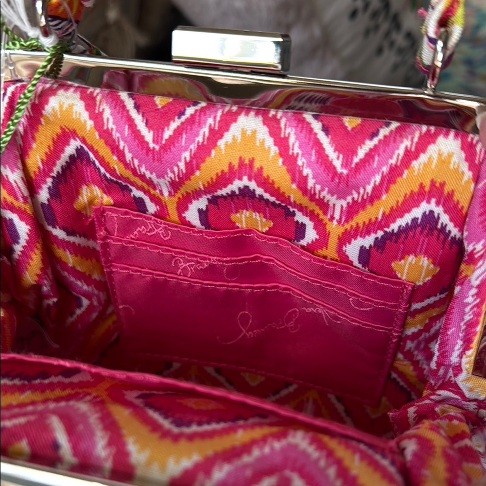 Vera Bradley Floral Mini Frame Crossbody Clementine and matching Pouch - Picture 8 of 13